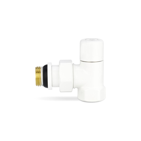 Радиаторный клапан ручной регулировки Varmega VMDV01-110404, 1/2" ВР-НР, угловой, белый